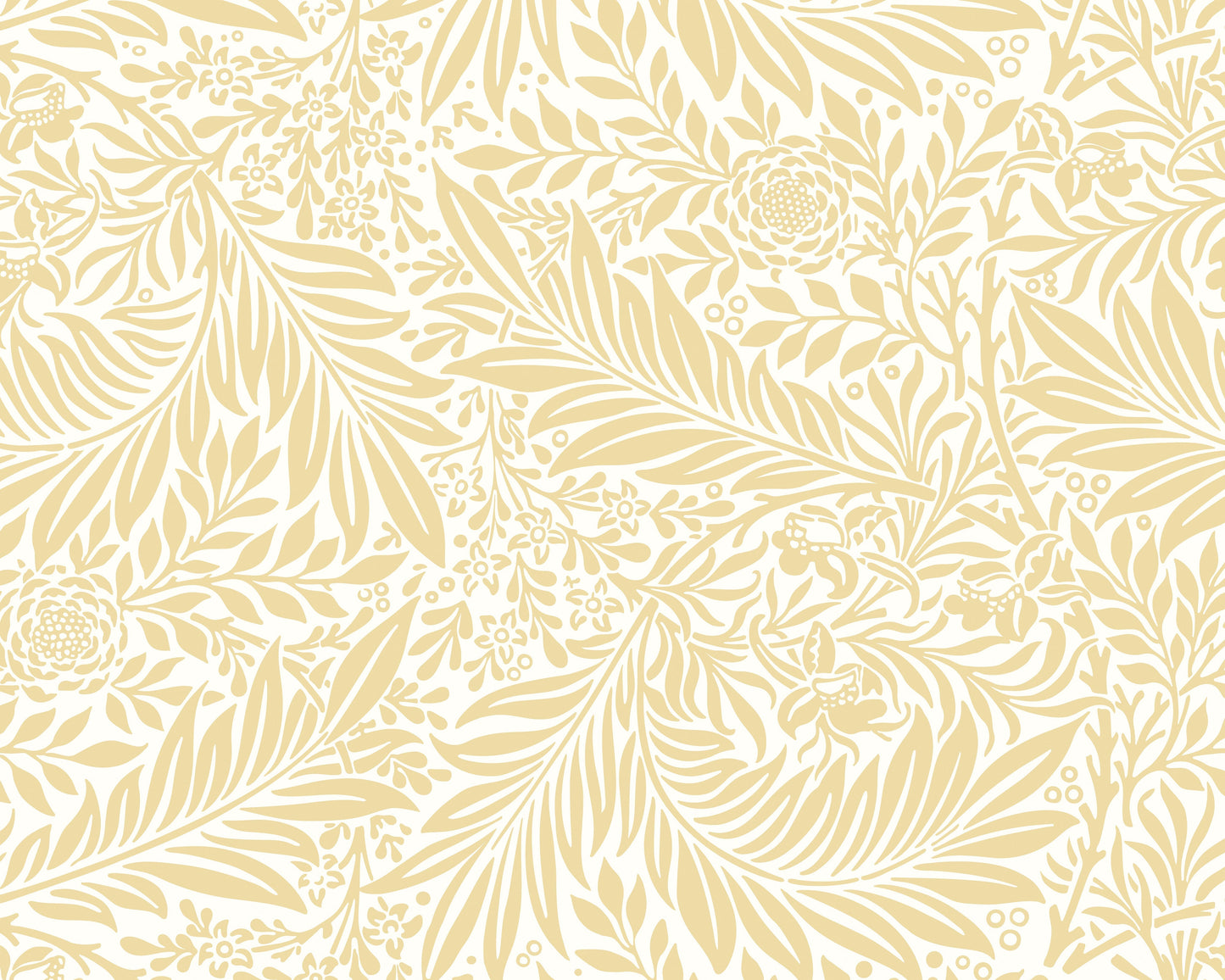 Origin Murals Trailing Ferns Soft Gold 350cm X 280cm - Hot Tub Shop