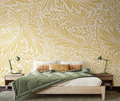 Origin Murals Trailing Ferns Soft Gold 300cm X 240cm