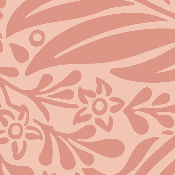 Origin Murals Trailing Ferns Warm Coral 300cm X 240cm