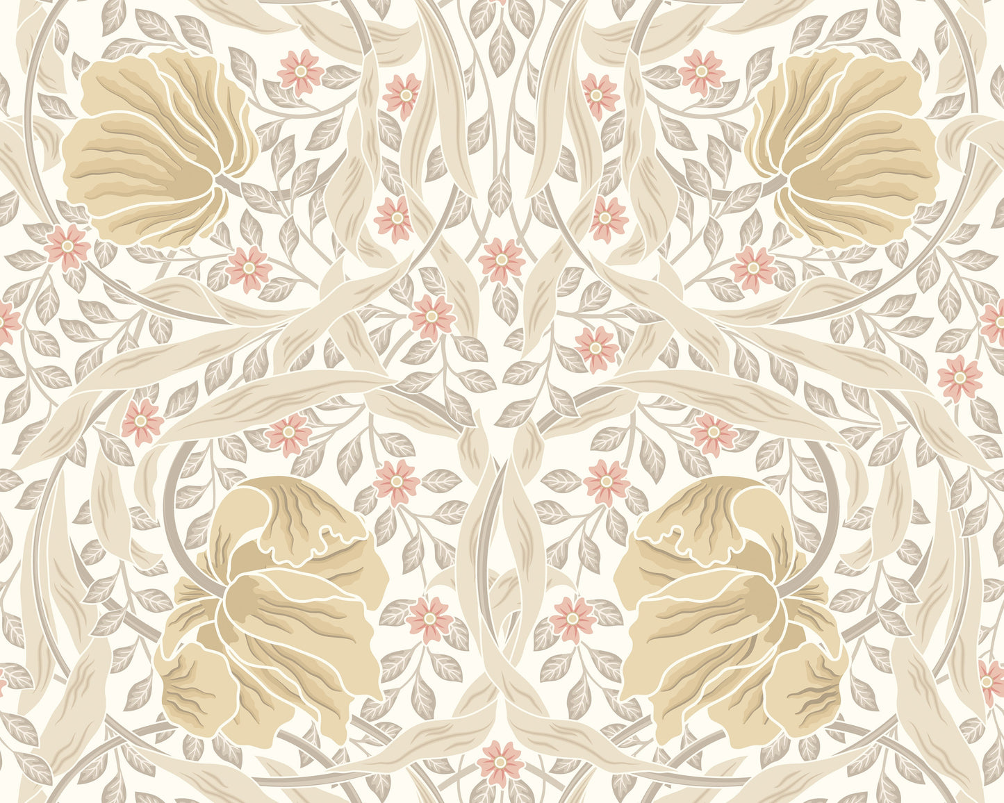 Origin Murals Flower Circle Linen And Blush 350cm X 280cm