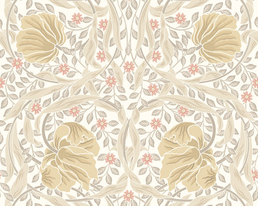 Origin Murals Flower Circle Linen And Blush 350cm X 280cm