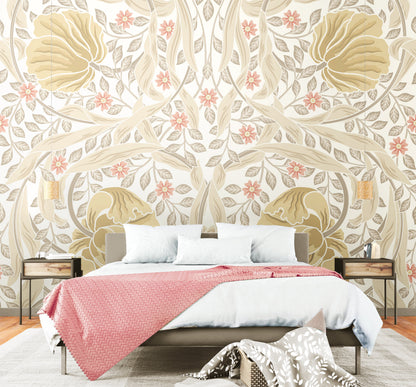 Origin Murals Flower Circle Linen And Blush 350cm X 280cm