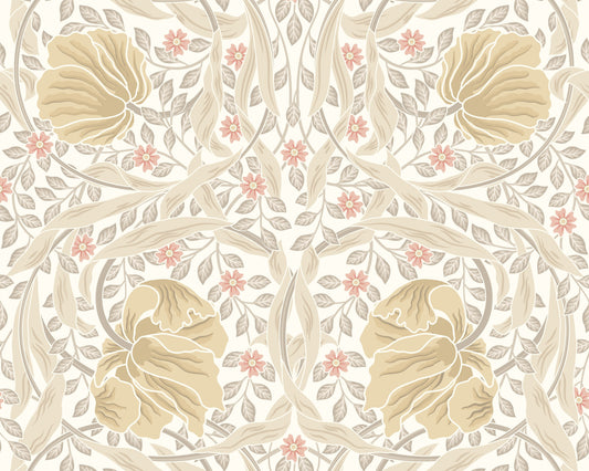 Origin Murals Flower Circle Linen And Blush 300cm X 240cm