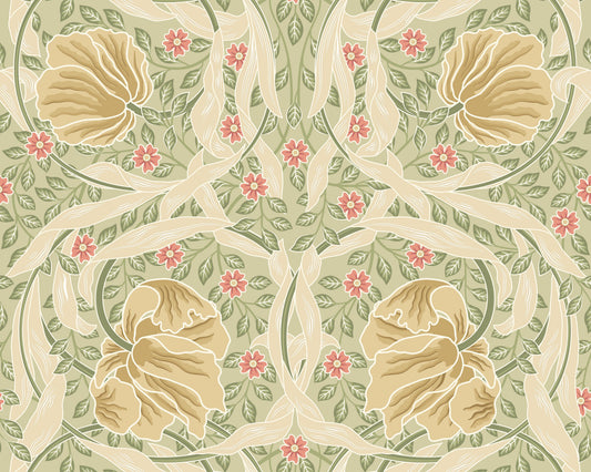 Origin Murals Flower Circle Olive And Coral 350cm X 280cm