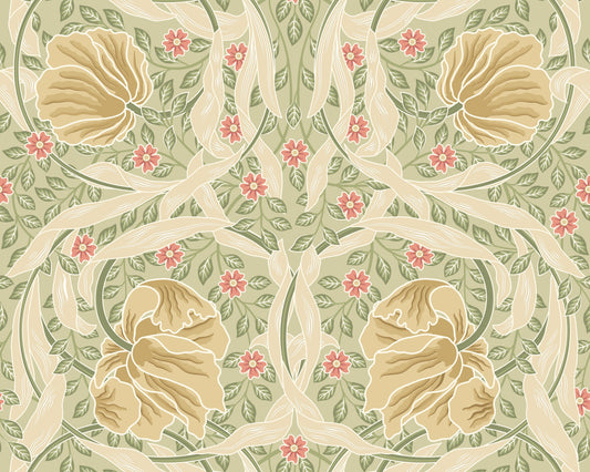 Origin Murals Flower Circle Olive And Coral 300cm X 240cm