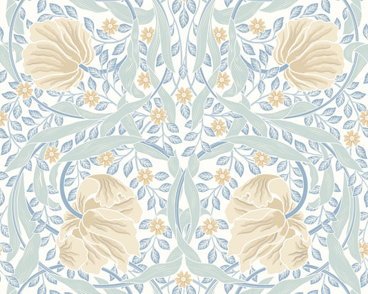 Origin Murals Flower Circle Soft Blue 350cm X 280cm