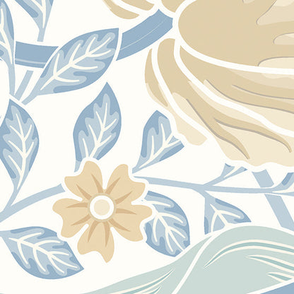 Origin Murals Flower Circle Soft Blue 300cm X 240cm - Hot Tub Shop