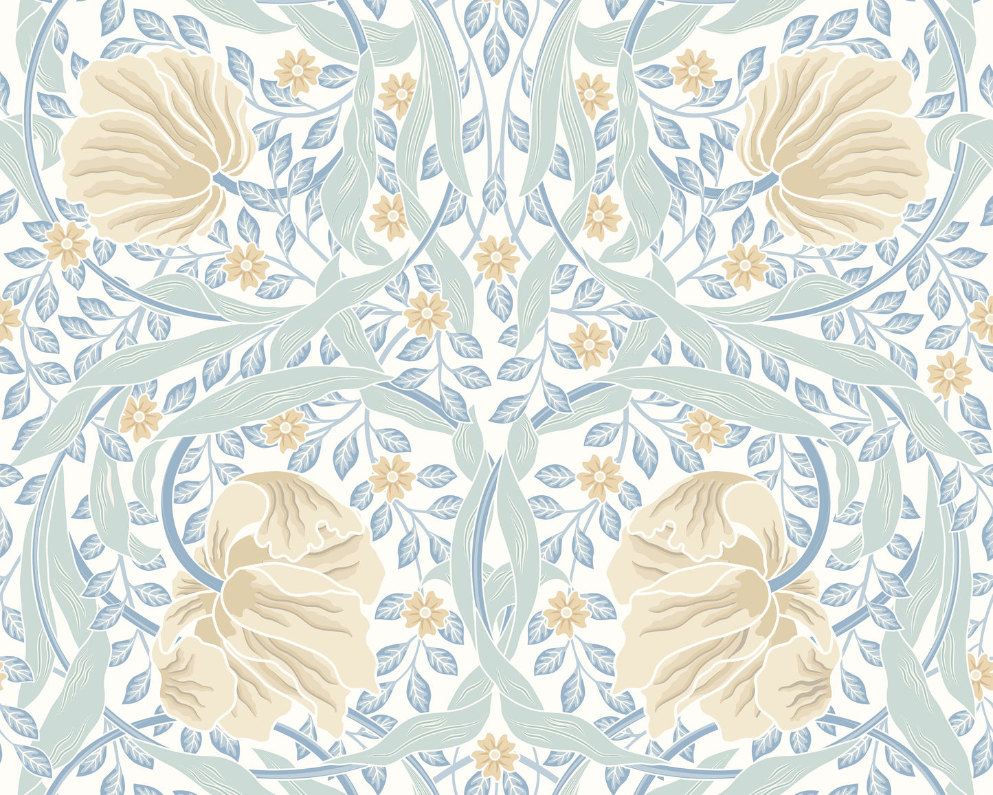 Origin Murals Flower Circle Soft Blue 300cm X 240cm - Hot Tub Shop