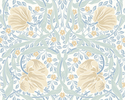 Origin Murals Flower Circle Soft Blue 300cm X 240cm - Hot Tub Shop
