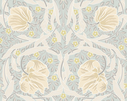 Origin Murals Flower Circle Duck Egg And Linen 300cm X 240cm