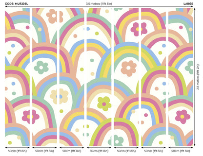 Origin Murals Rainbow Wobble Coral Pinks 350cm X 280cm - Hot Tub Shop