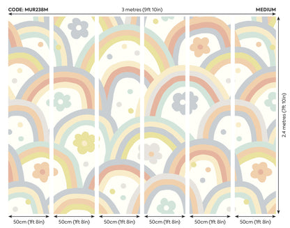 Origin Murals Rainbow Wobble Warm Grey 300cm X 240cm