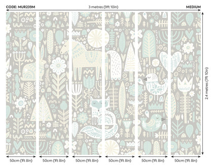 Origin Murals Classic Rose Design Natural 300cm X 240cm