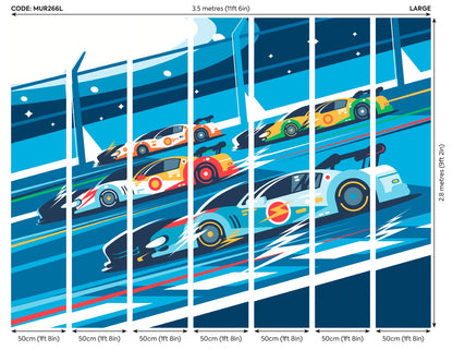 Origin Murals Sports Cars Blue 350cm X 280cm