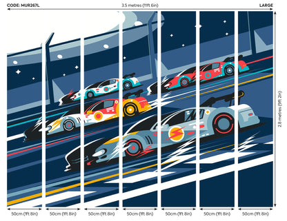 Origin Murals Sports Cars Navy Blue 350cm X 280cm