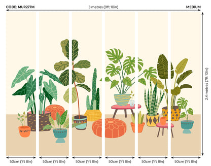 Origin Murals Houseplant Pots Natural 300cm X 240cm