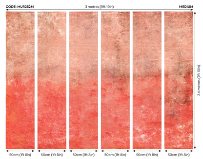 Origin Murals Grunge Distressed Effect Red 300cm X 240cm