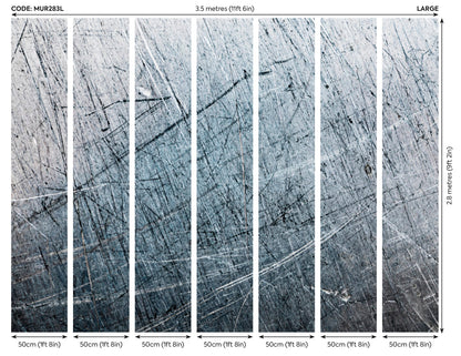 Origin Murals Scratched Metal Grey 350cm X 280cm