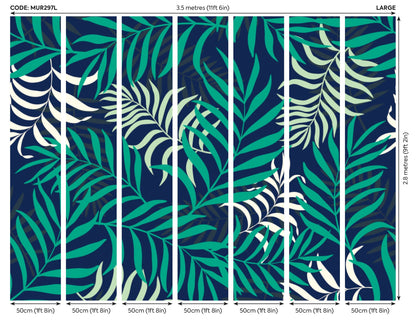 Origin Murals Exotic Jungle Leaves Green 350cm X 280cm - Hot Tub Shop