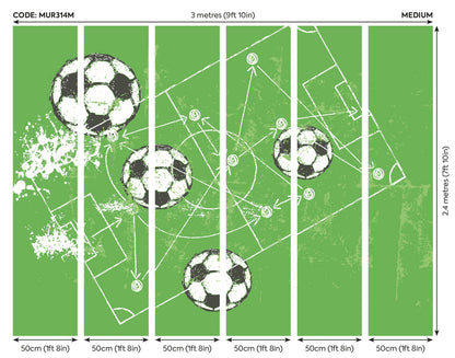 Origin Murals Football Grunge Texture Green 300cm X 240cm