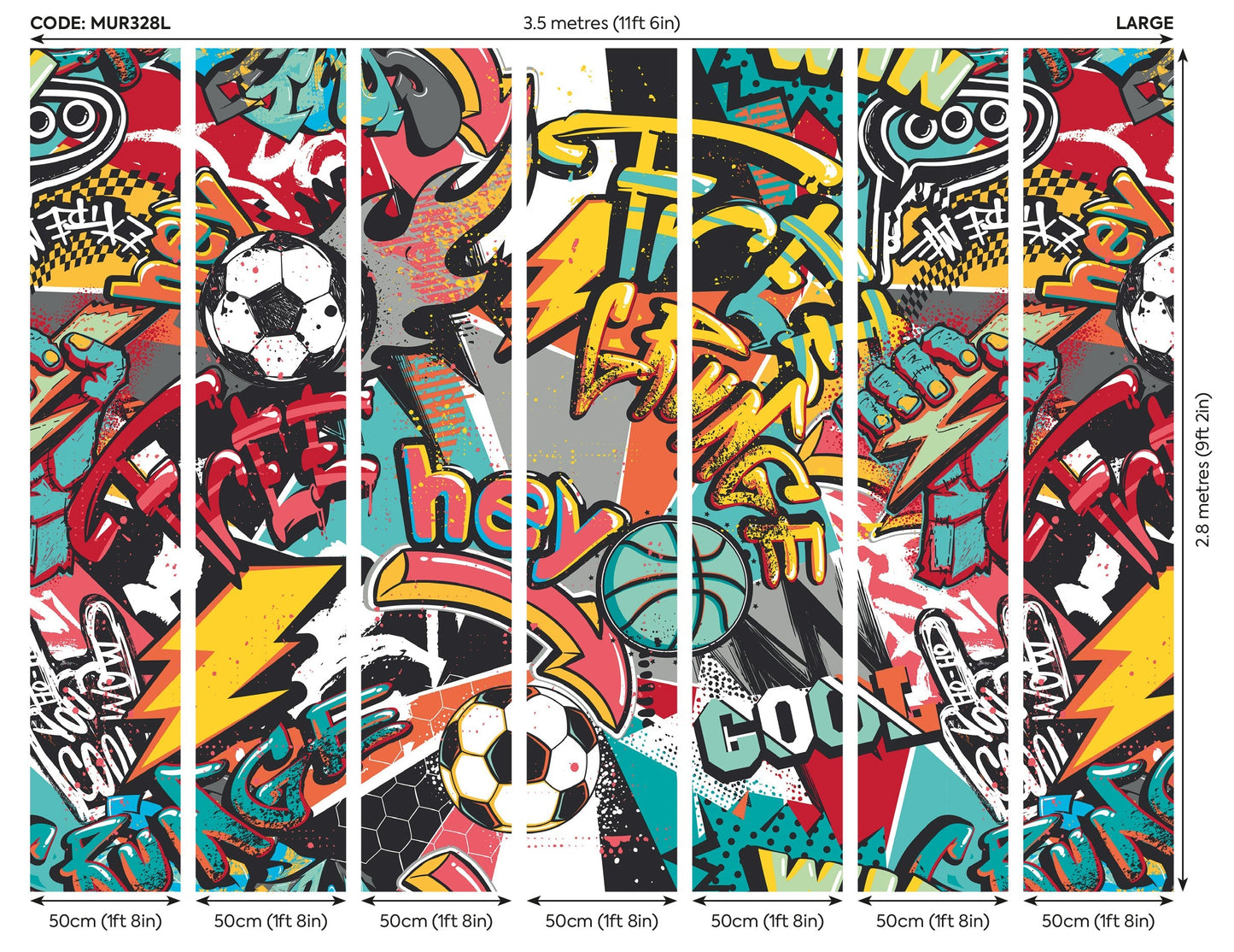 Origin Murals Sports Graffiti Red 350cm X 280cm