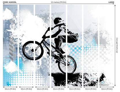 Origin Murals Bmx Bikers Blue 350cm X 280cm - Hot Tub Shop
