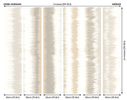Origin Murals Linear Stripe Stone Grey 300cm X 240cm