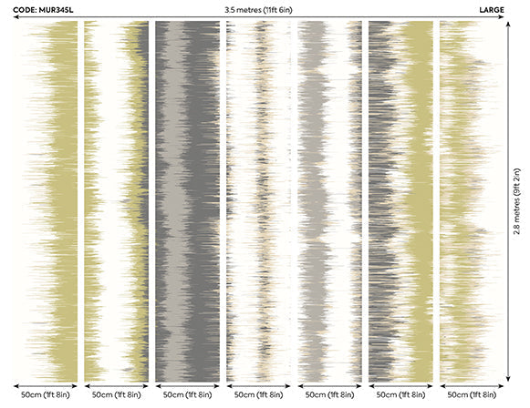 Origin Murals Linear Stripe Olive Green Charcoal 350cm X 280cm