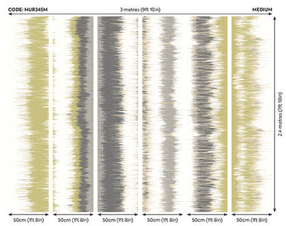 Origin Murals Linear Stripe Olive Green Charcoal 300cm X 240cm
