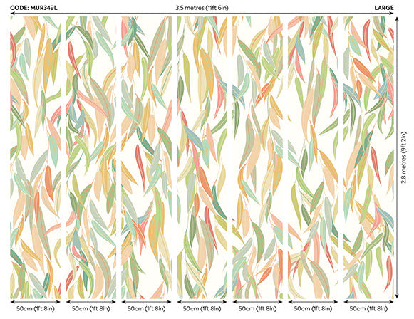 Origin Murals Willow Leaves Apple Green 350cm X 280cm