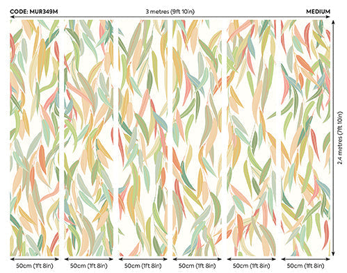 Origin Murals Willow Leaves Apple Green 300cm X 240cm