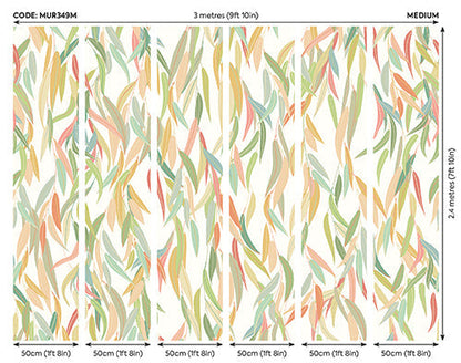 Origin Murals Willow Leaves Apple Green 300cm X 240cm