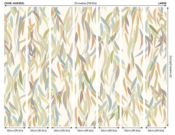 Origin Murals Willow Leaves Natural Stone 350cm X 280cm