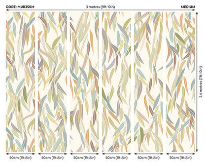 Origin Murals Willow Leaves Natural Stone 300cm X 240cm
