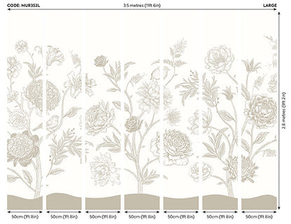 Origin Murals Jacobean Rose Trail Natural Stone 350cm X 280cm