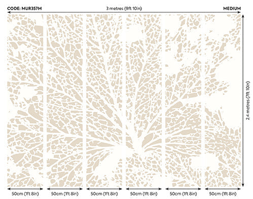 Origin Murals Skeleton Leaf Natural Linen 300cm X 240cm