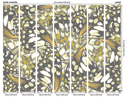 Origin Murals Butterfly Wings Black Olive Green 350cm X 280cm