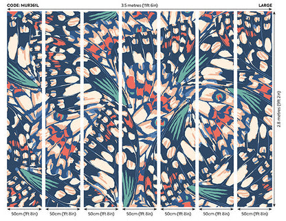 Origin Murals Butterfly Wings Navy Blue Coral 350cm X 280cm