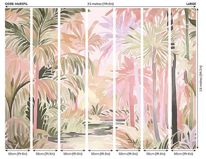 Origin Murals Pretty Palms Natural Blush 350cm X 280cm - Hot Tub Shop