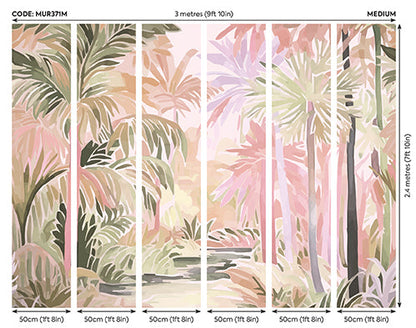 Origin Murals Pretty Palms Natural Blush 300cm X 240cm