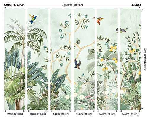 Origin Murals Lemon Tree Forest Forest Green 300cm X 240cm
