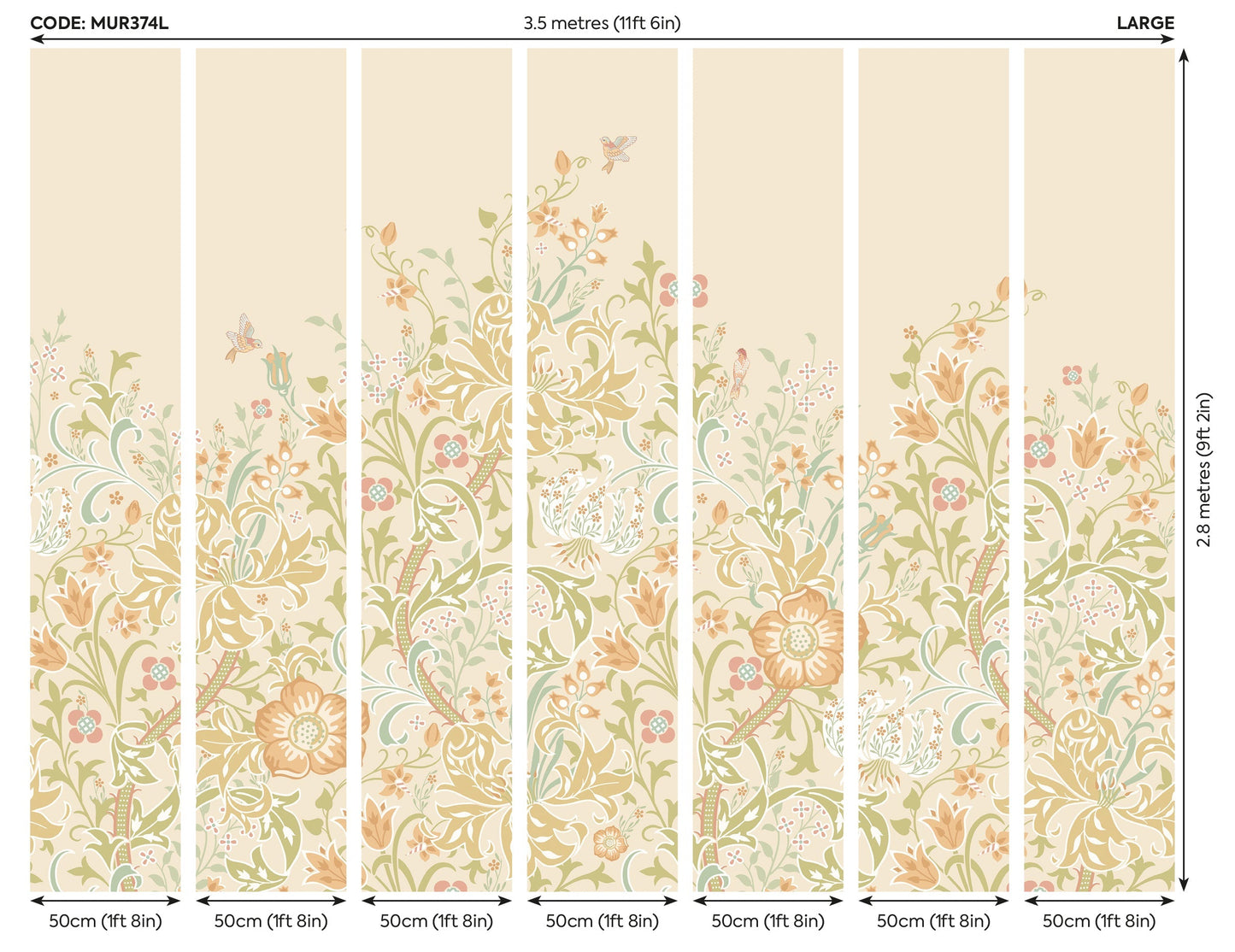 Origin Murals Trailing Lily Buttercup 350cm X 280cm