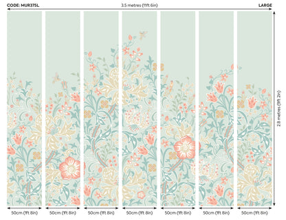 Origin Murals Trailing Lily Duck Egg Blue 350cm X 280cm