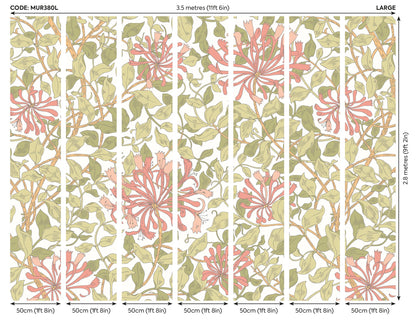 Origin Murals Honeysuckle Soft Coral 350cm X 280cm