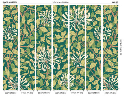 Origin Murals Honeysuckle Forest Green 350cm X 280cm - Hot Tub Shop