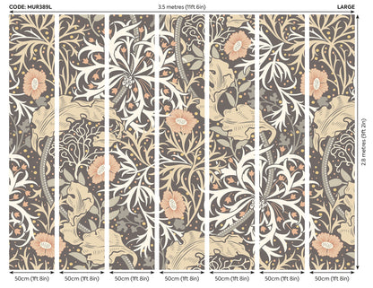 Origin Murals Trailing Seaweed Garden Charcoal 350cm X 280cm