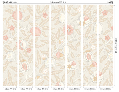 Origin Murals Fruit And Foliage Soft Linen 350cm X 280cm - Hot Tub Shop