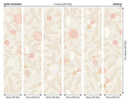 Origin Murals Fruit And Foliage Soft Linen 300cm X 240cm