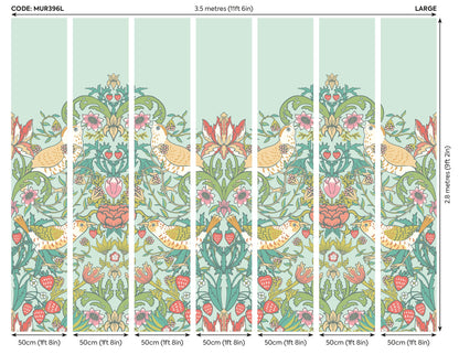 Origin Murals Birds Fruit And Foliage Duck Egg 350cm X 280cm