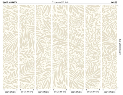 Origin Murals Trailing Ferns Stone And Linen 350cm X 280cm - Hot Tub Shop